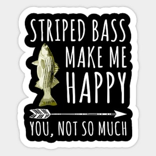 Striped Bass Make Me HapYou Not So Much Fish Sticker